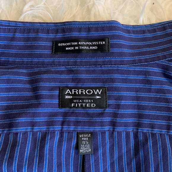 Arrow Men’s Dress Shirt 15 1/2 M - Picture 5 of 6